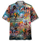 Vintage Cycling Hawaiian Shirt For Summer Vacation, Beach Travel, And Casual Wear