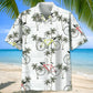 Cycling White Coconut Hawaiian Shirt For Resort Trips, Coastal Parties, And Warm Weather Style