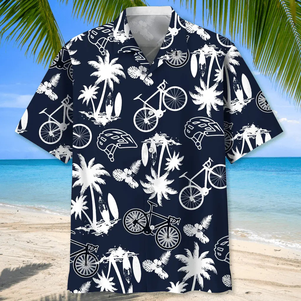 Cycling White Hawaiian Shirt For Beach Days, Weekend Events, And Thoughtful Gift Giving