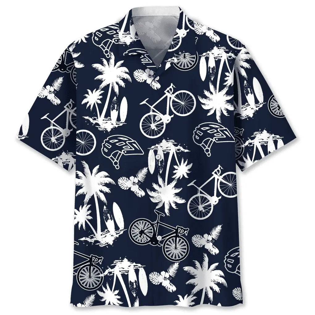 Cycling White Hawaiian Shirt For Beach Days, Weekend Events, And Thoughtful Gift Giving