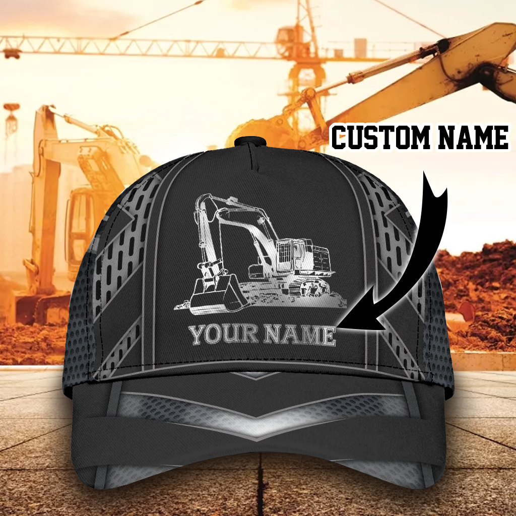 Personalized Excavator All Over Print Classic Cap For Outdoor Travel Festivals And Relaxed Everyday Wear