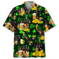 Dachshund Beer Irish Saint Patrick's Day Hawaiian Shirt For Resort Trips, Coastal Parties, And Warm Weather Style