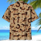 Dachshund Brown Hawaiian Shirt For Tropical Holiday, Family Vacation, And Summer Event Style