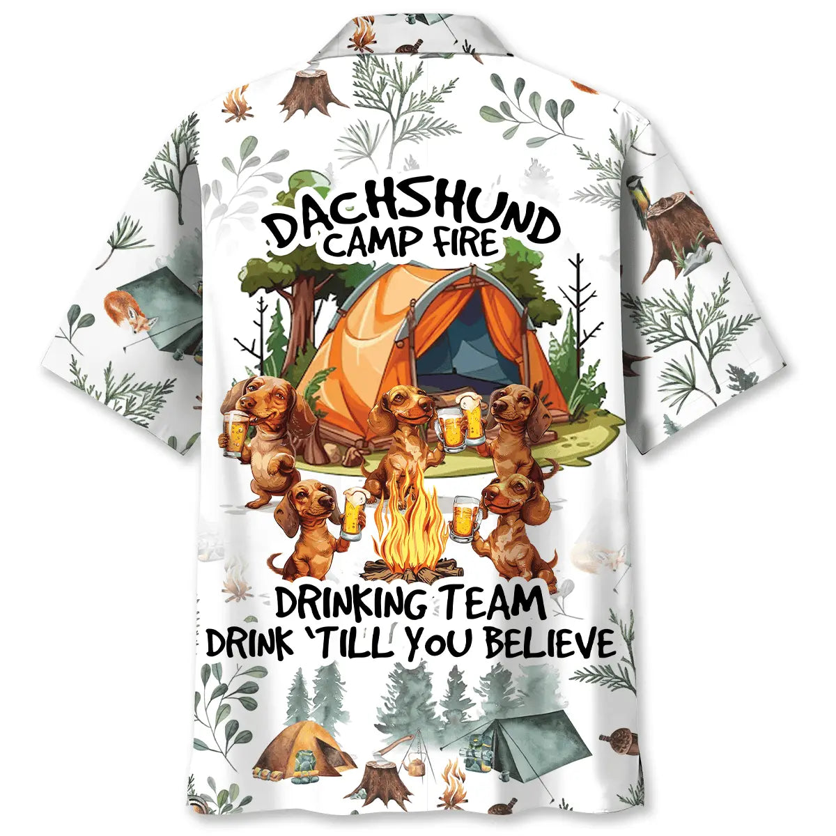 Dachshund Campfire Crew Hawaiian Shirt For Outdoor Event And Thoughtful Gifting