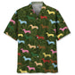 Colorful Dachshund Hawaiian Shirt For Animal Lovers, Beach Travel, And Casual Summer Style