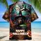 Halloween Dachshund Hawaiian Shirt For Summer Vacation, Beach Travel, And Casual Wear