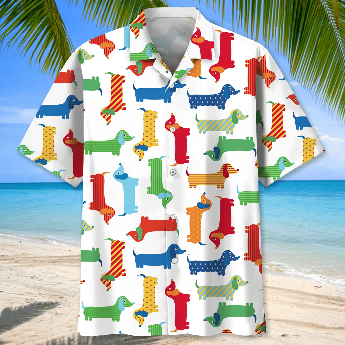 Funny Dachshund Hawaii Hawaiian Shirt For Coastal Travel, Casual Events, And Comfortable Summer Wear