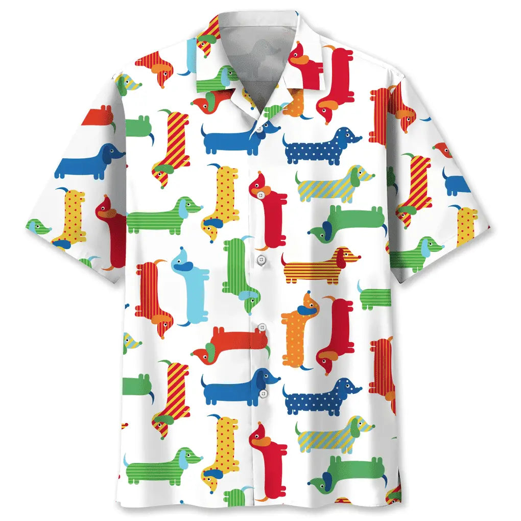 Funny Dachshund Hawaii Hawaiian Shirt For Coastal Travel, Casual Events, And Comfortable Summer Wear