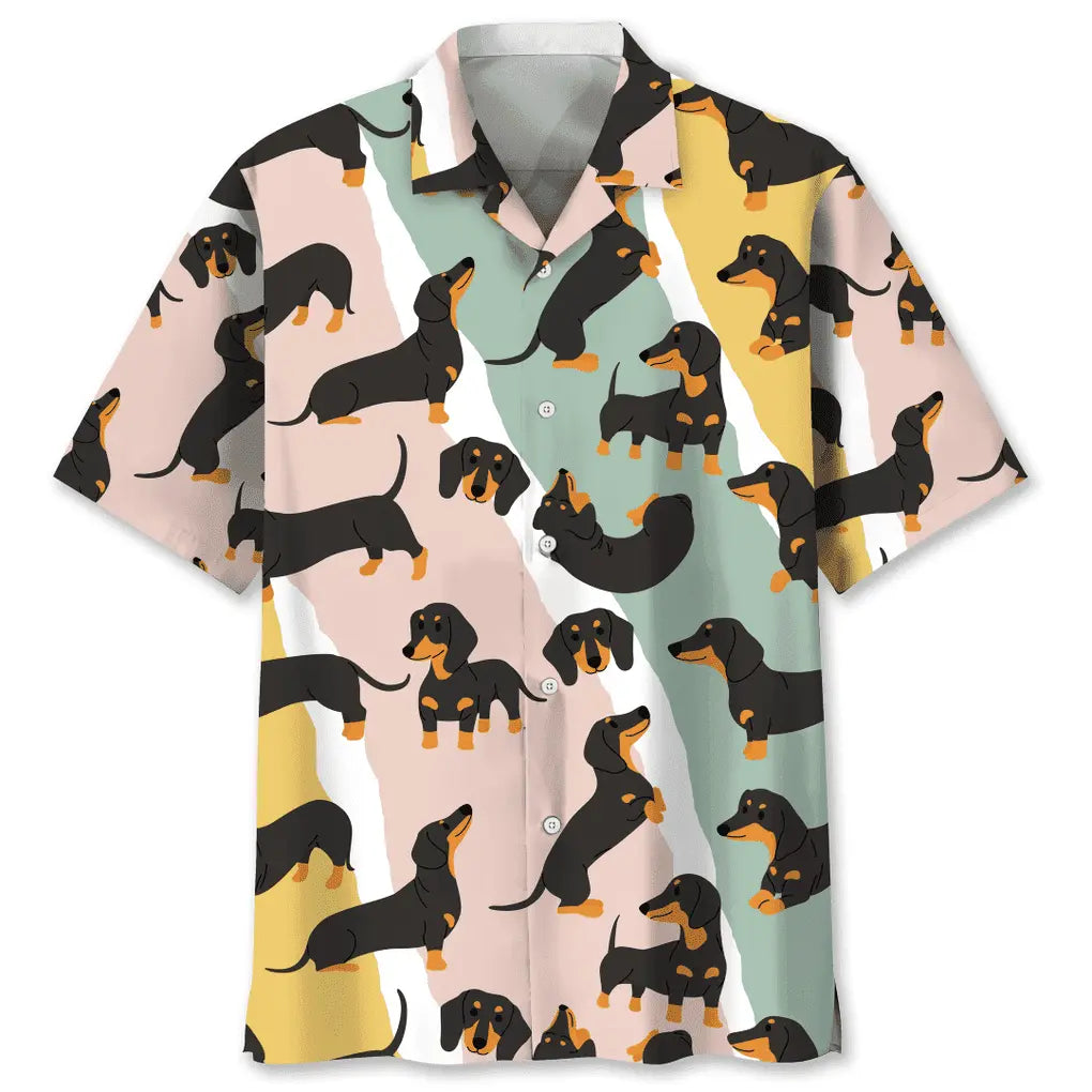 Funny Dachshund Hawaii Hawaiian Shirt For Island Vacations, Resort Wear, And Relaxed Seasonal Style
