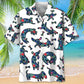 Tropical Dachshund Seamless Pattern Hawaiian Shirt For Nature Fans, Resort Trips, And Comfortable Warm Weather Wear
