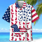 American Dachshund Flag Hawaiian Shirt For Resort Trips, Coastal Parties, And Warm Weather Style