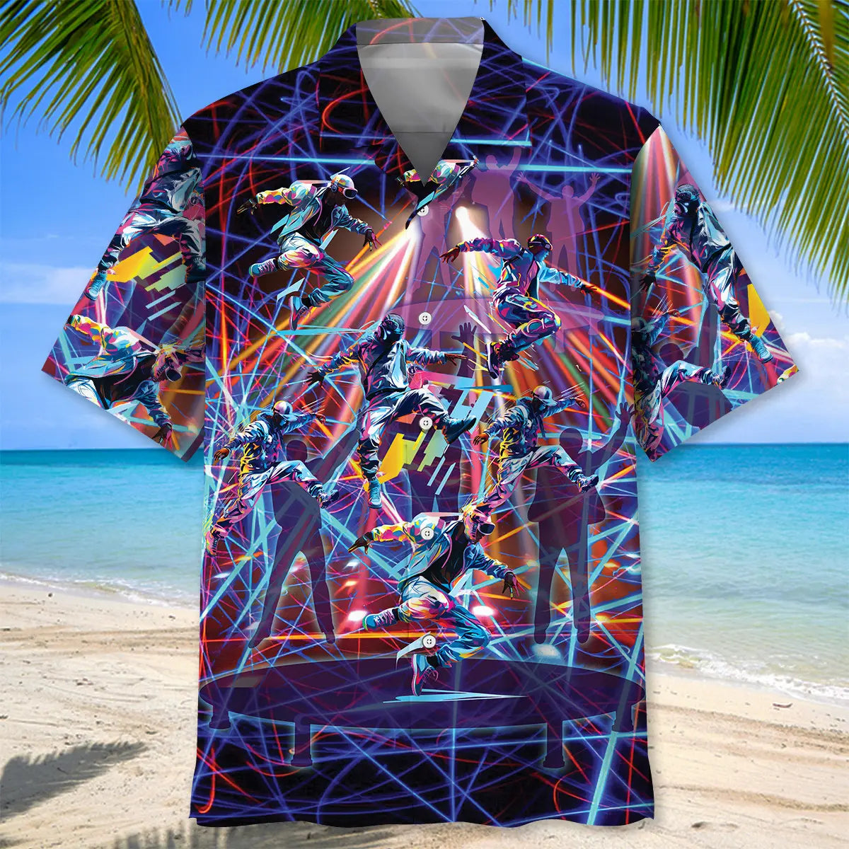 Dancing Trampoline Hawaiian Shirt For Coastal Travel, Casual Events, And Comfortable Summer Wear