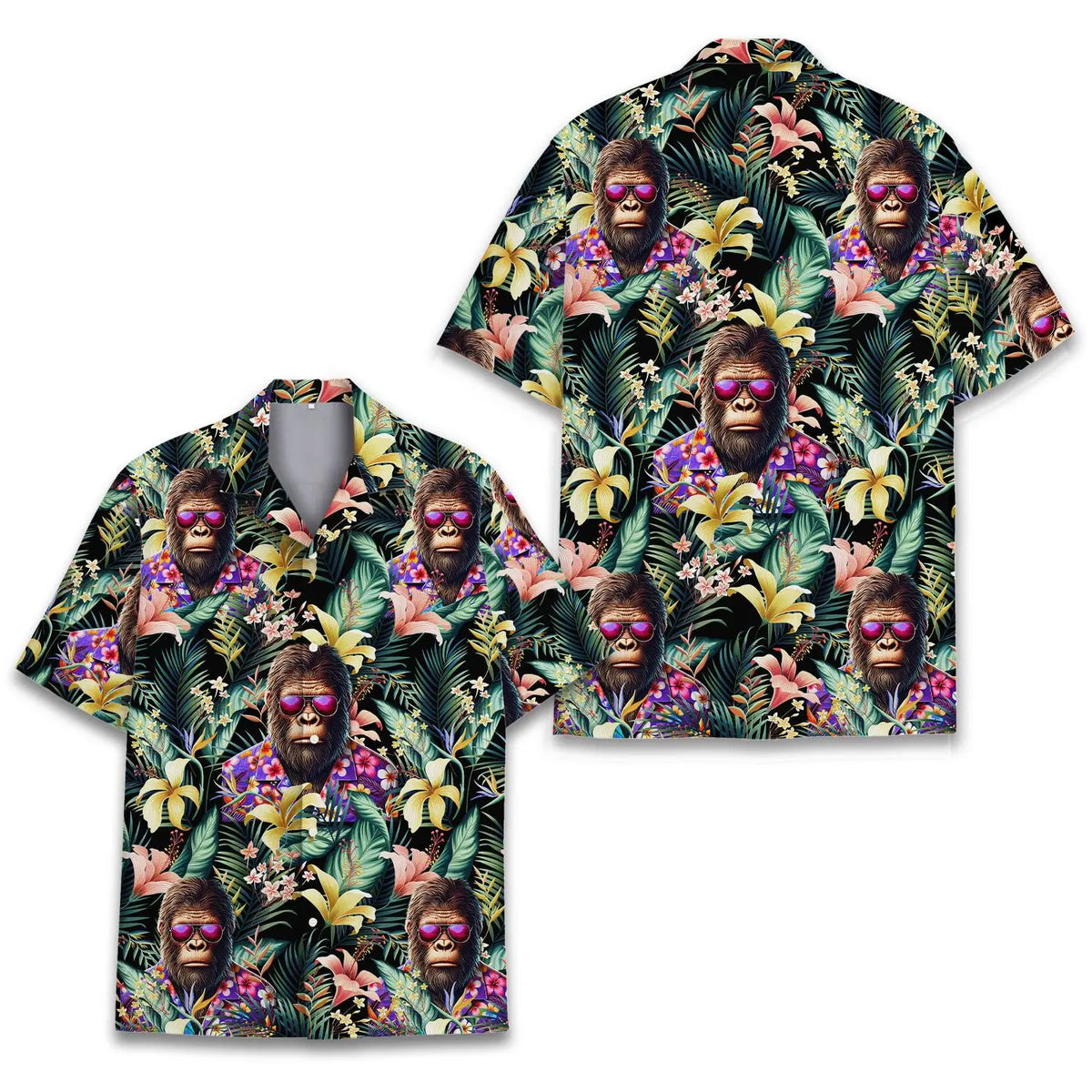 Tropical Island Bigfoot Aloha Hawaiian Shirt For Coastal Getaways, Outdoor Gatherings, And Thoughtful Gift Giving