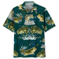 Dark Green Fishing Hawaiian Shirt For Beach Days, Summer Outings, And Thoughtful Gift Giving