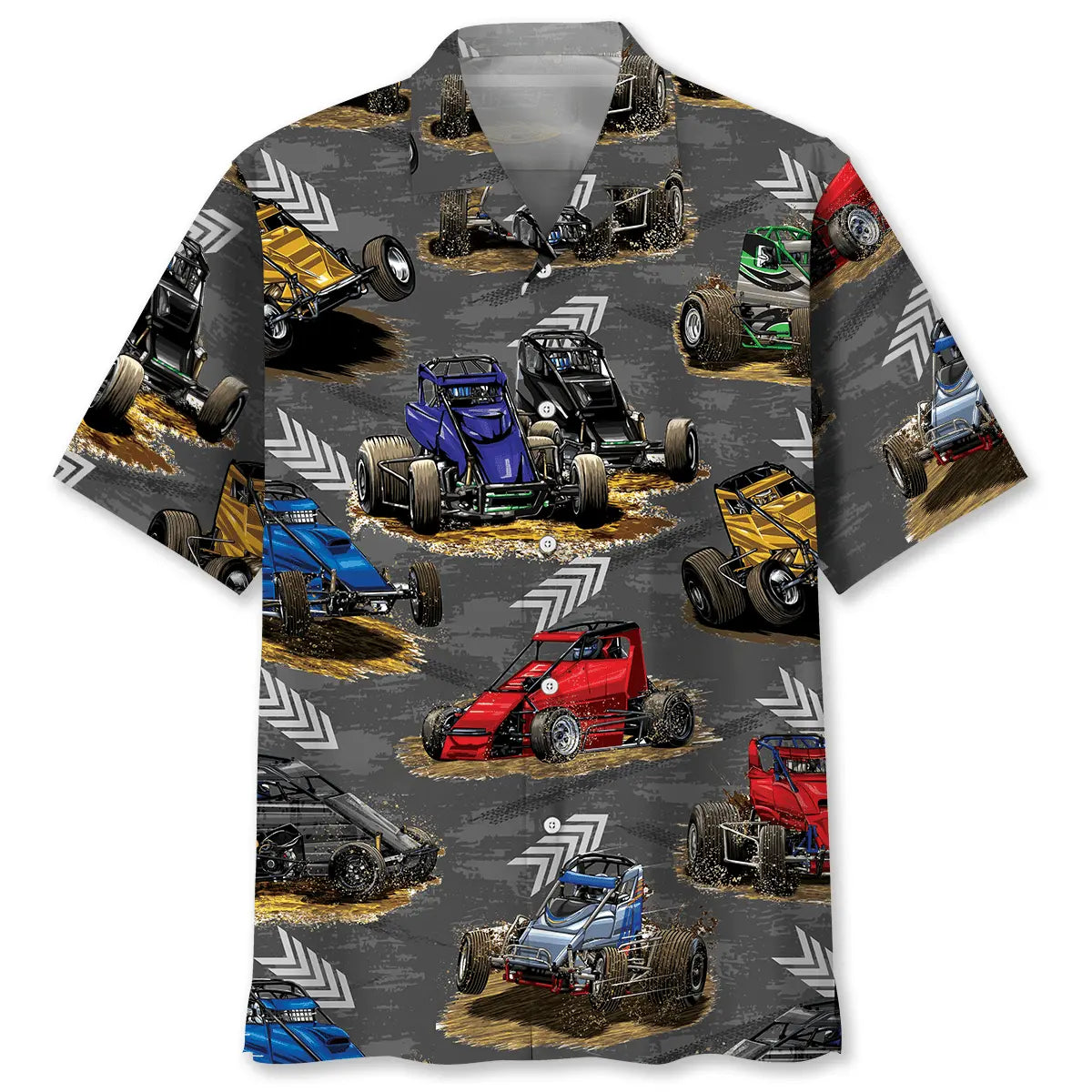 Dark Quarter Midget Car Racing Hawaiian Shirt For Motorsport Events, Beach Travel, And Thoughtful Gift Giving