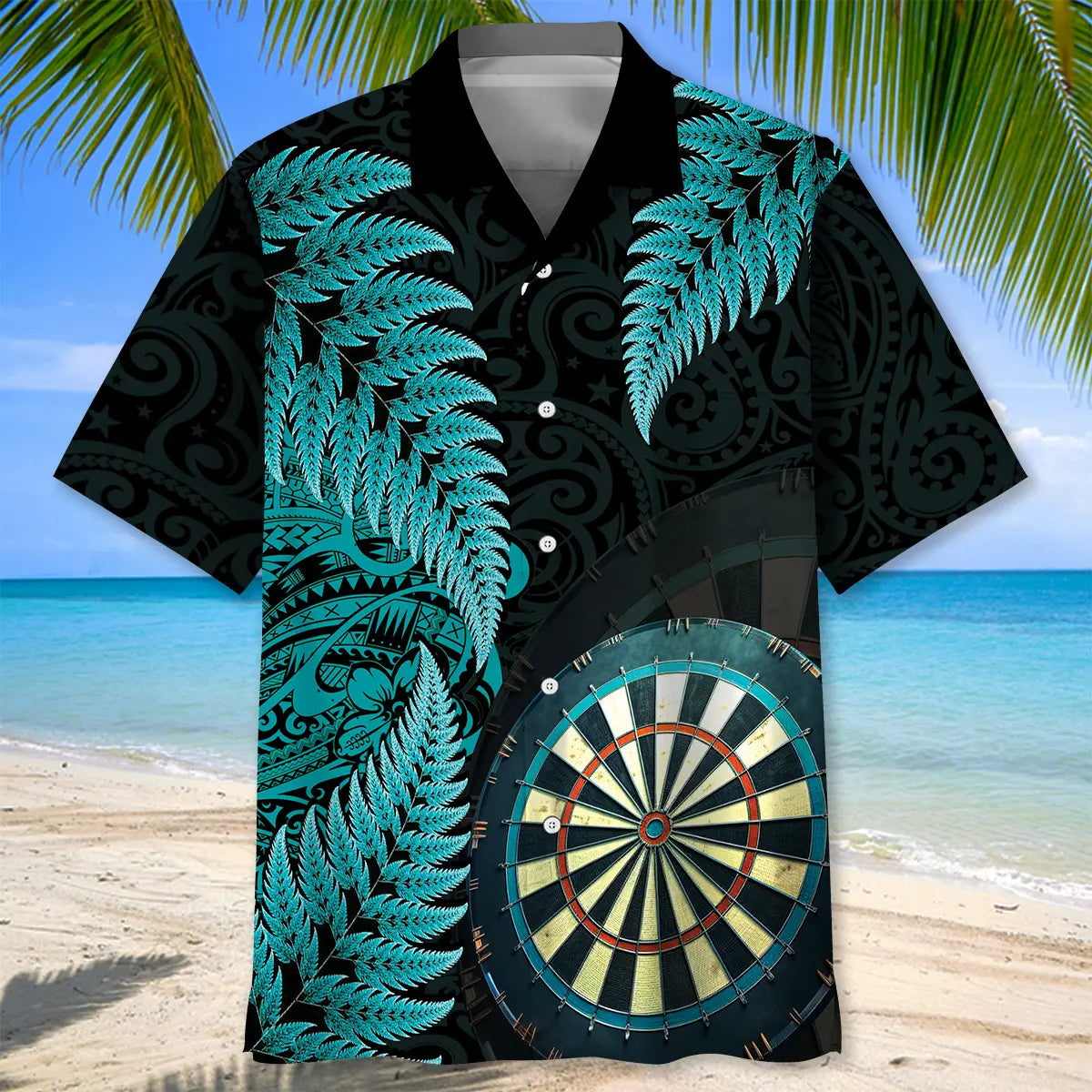 Dart Polynesian Blue Hawaiian Shirt For Beach Days, Summer Outings, And Thoughtful Gift Giving