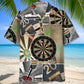 Retro Creative Dart Hawaiian Shirt For Coastal Travel, Casual Events, And Comfortable Summer Wear
