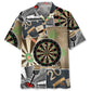 Retro Creative Dart Hawaiian Shirt For Coastal Travel, Casual Events, And Comfortable Summer Wear
