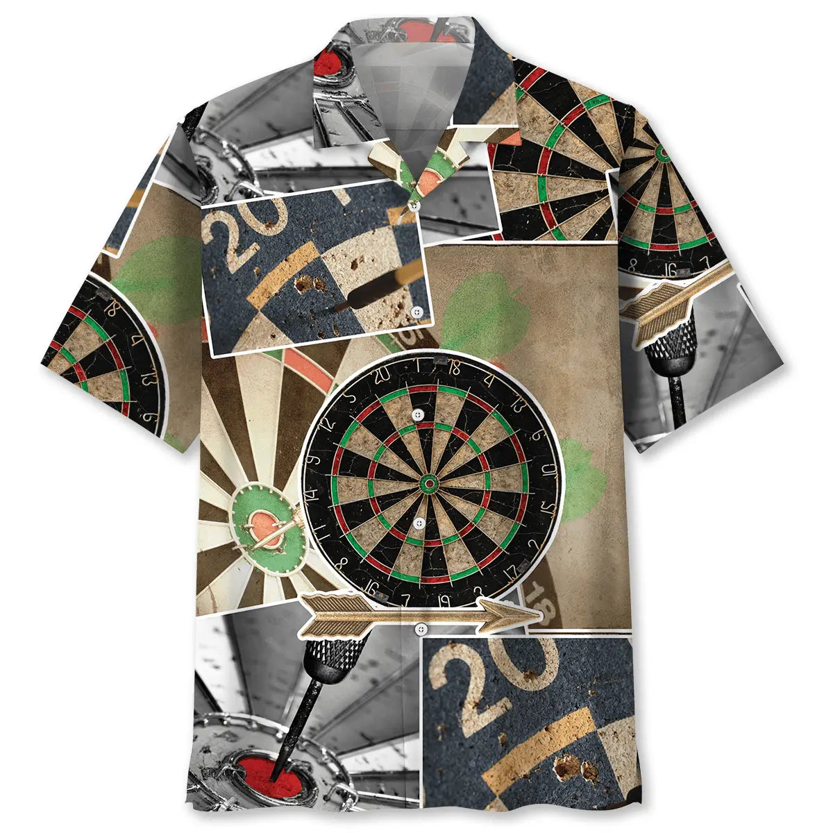 Retro Creative Dart Hawaiian Shirt For Coastal Travel, Casual Events, And Comfortable Summer Wear