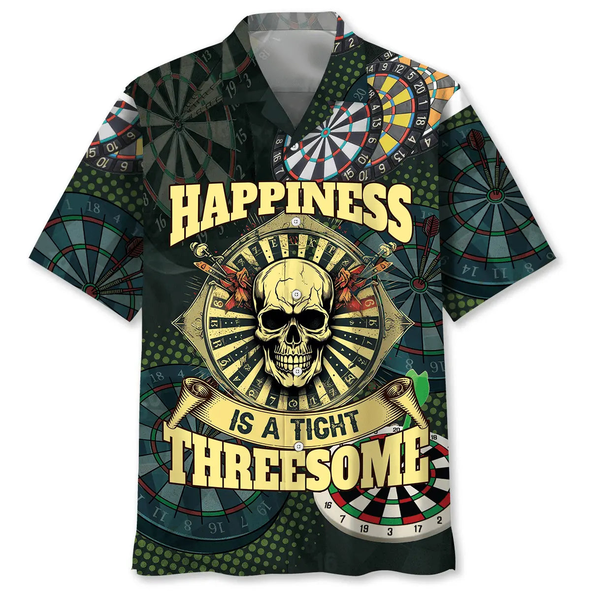 Dart Skull Hawaiian Shirt For Tropical Holidays, Outdoor Gatherings, And Everyday Comfort