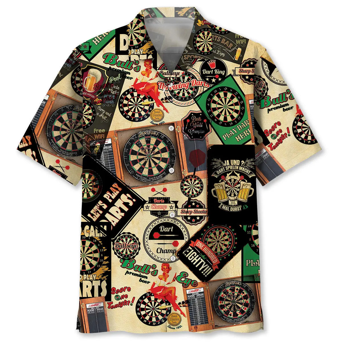 Vintage Darts Hawaiian Shirt For Coastal Travel, Casual Events, And Comfortable Summer Wear
