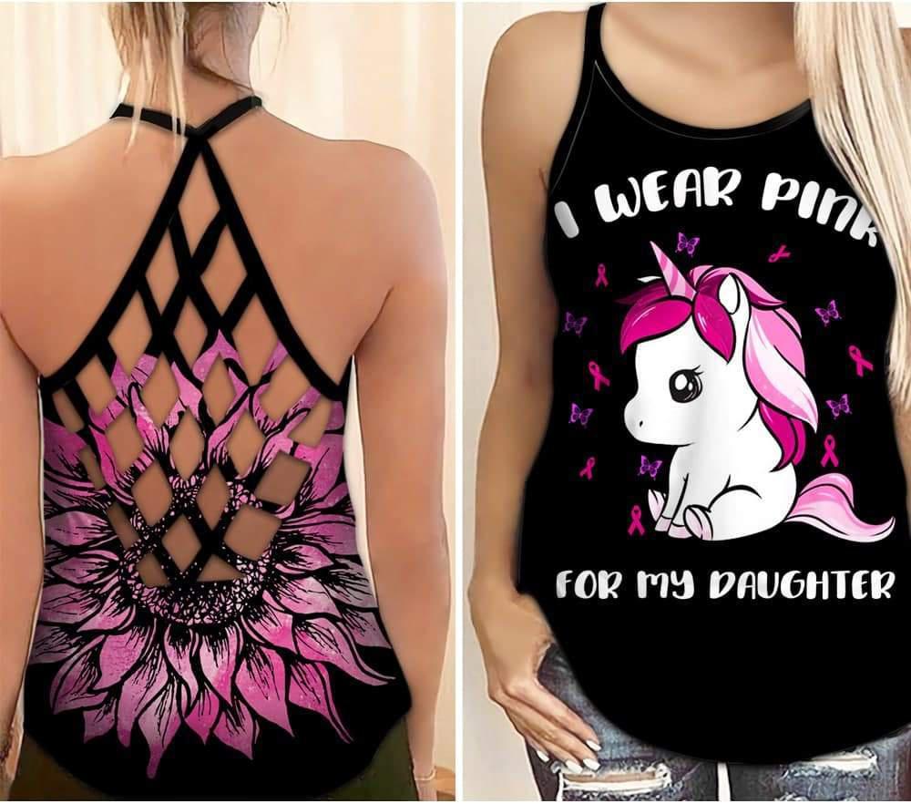 Breast Cancer Awareness My Daughter Hollow Tank Top For Community Events And Positive Support