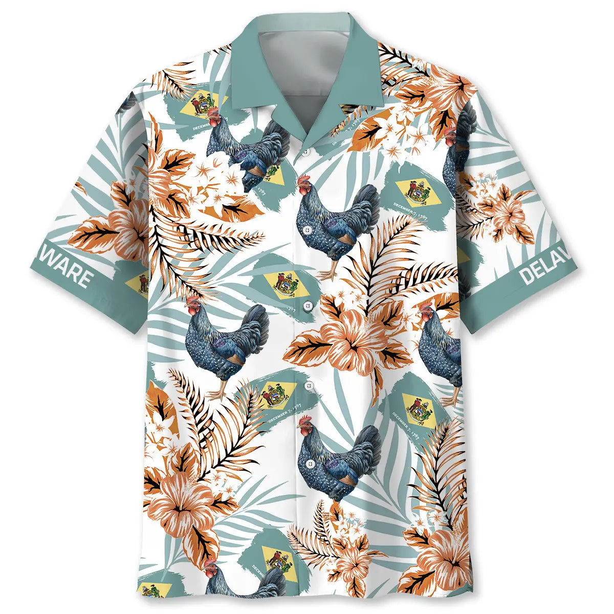Delaware State Proud Hawaiian Shirt For Beachside Event And Relaxed Summer Style