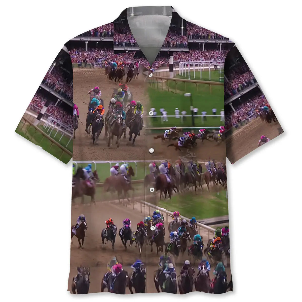 Derby Horse Racing Hawaiian Shirt For Resort Trips, Coastal Parties, And Warm Weather Style