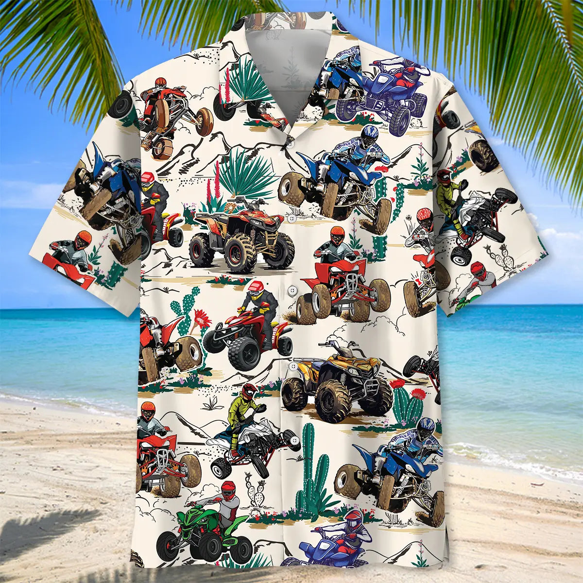 Desert ATV Racing Hawaiian Shirt For Motorsport Events, Beach Travel, And Thoughtful Gift Giving