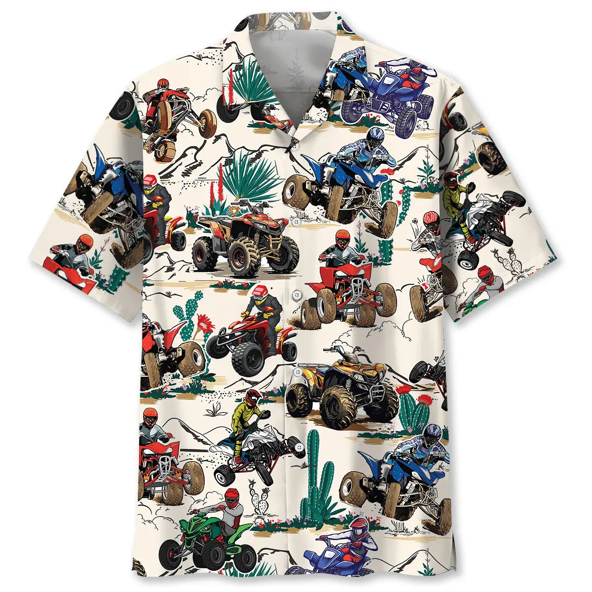 Desert ATV Racing Hawaiian Shirt For Motorsport Events, Beach Travel, And Thoughtful Gift Giving