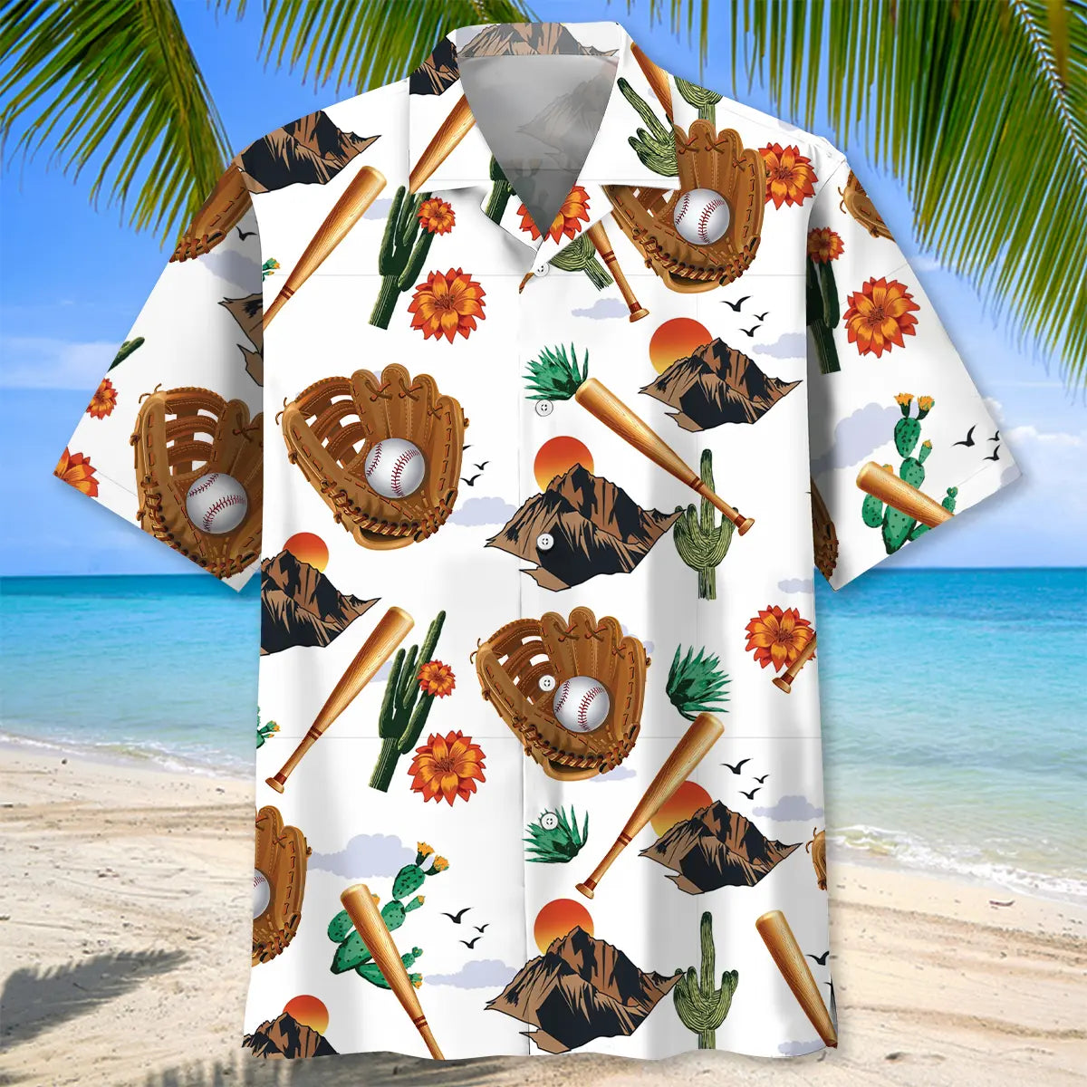 Desert Baseball Hawaiian Shirt For Coastal Travel, Casual Events, And Comfortable Summer Wear
