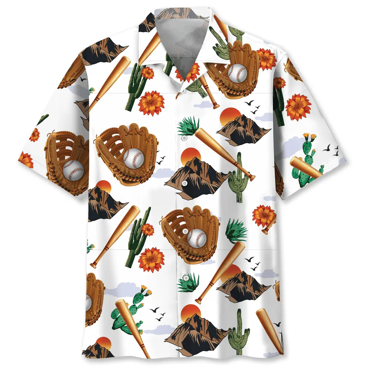 Desert Baseball Hawaiian Shirt For Coastal Travel, Casual Events, And Comfortable Summer Wear