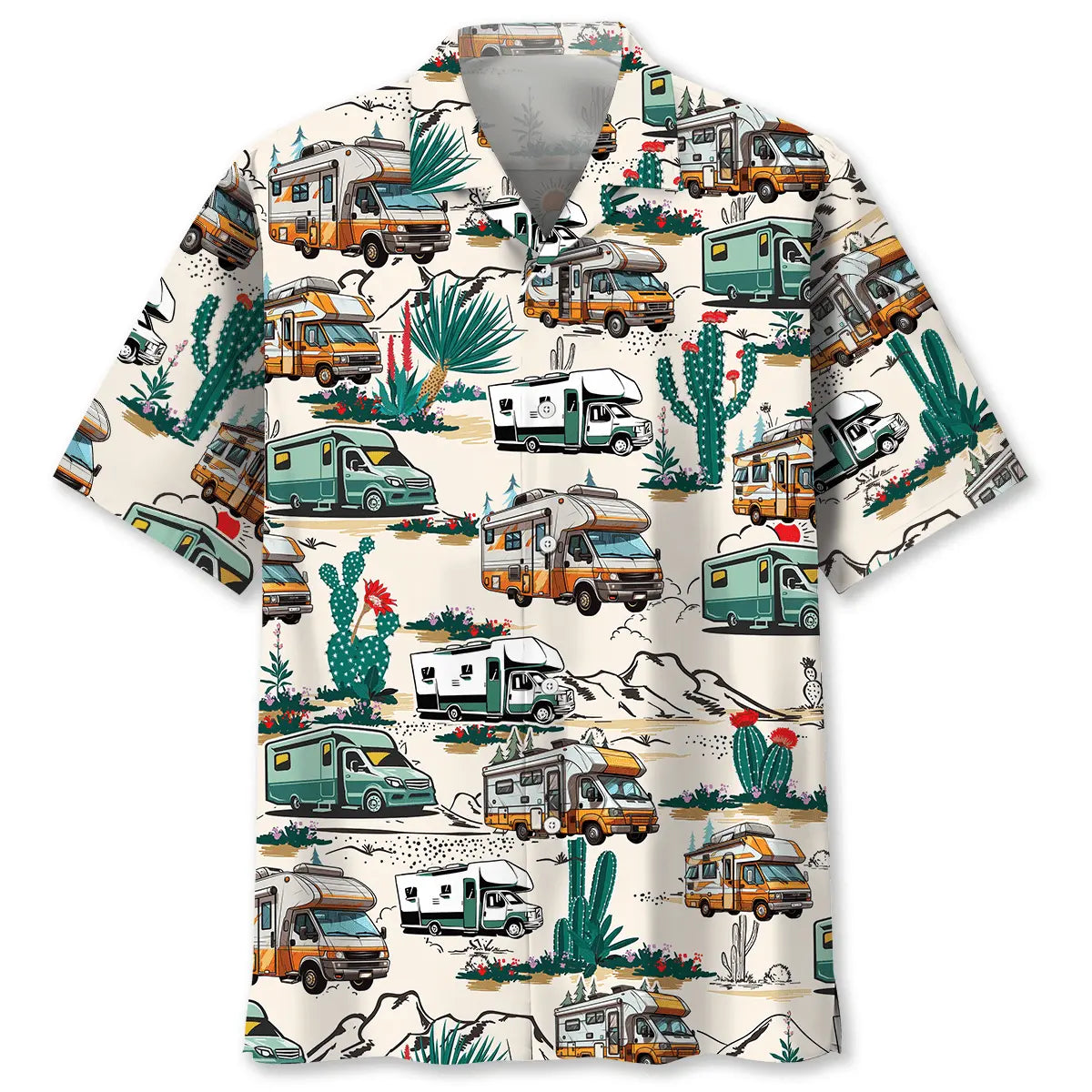 Desert Camping Car Hawaiian Shirt For Coastal Travel, Casual Events, And Comfortable Summer Wear