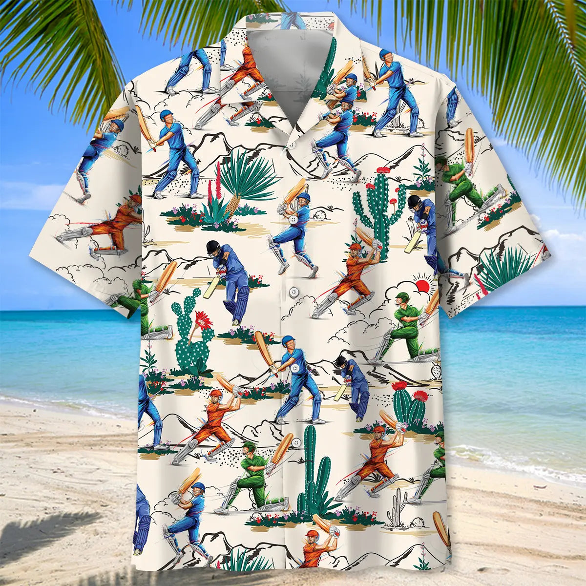 Colorful Desert Cricket Hawaiian Shirt For Active Holidays, Resort Trips, And Warm Weather Gatherings