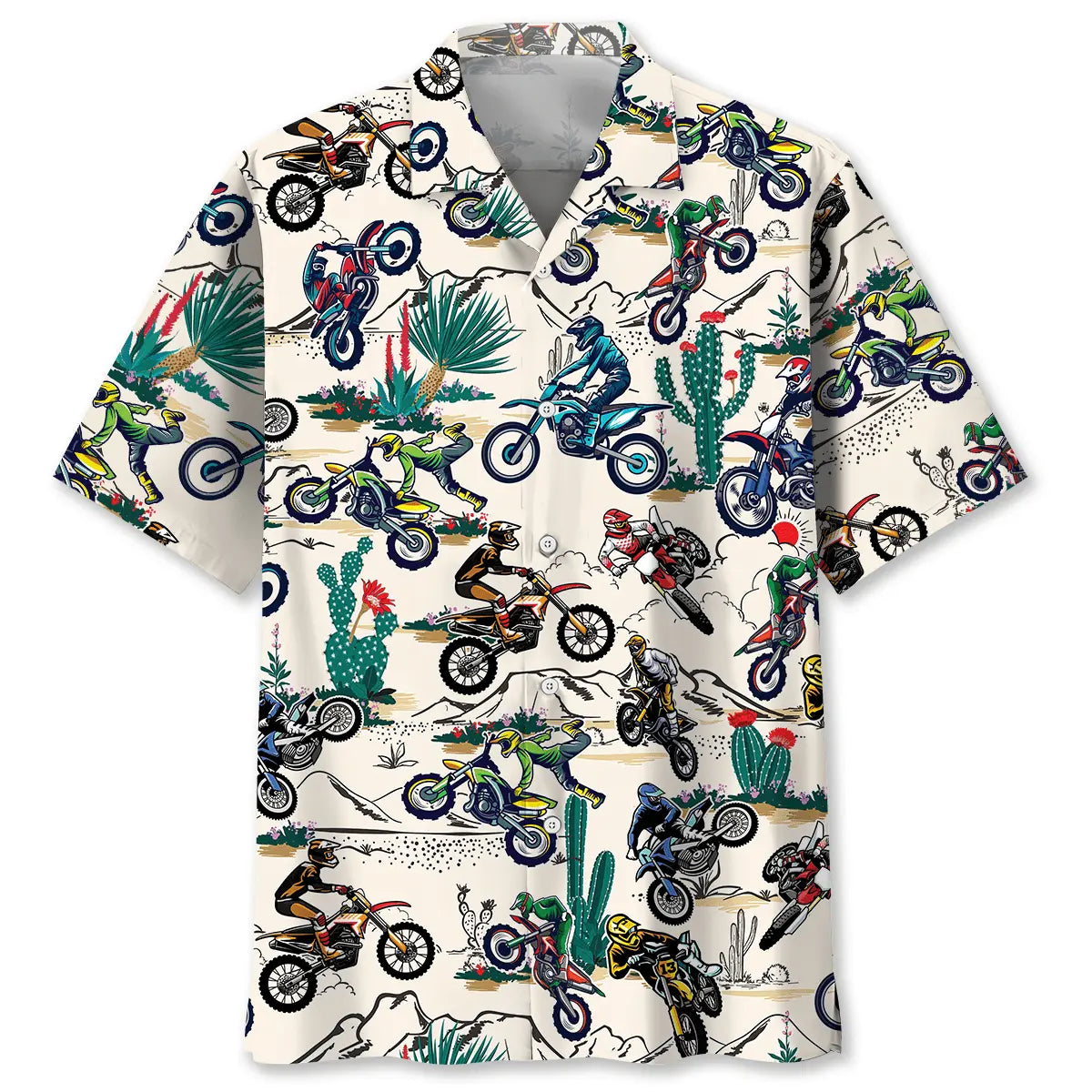 Desert Dirt Bike Racing Hawaiian Shirt For Beach Days, Summer Outings, And Thoughtful Gift Giving