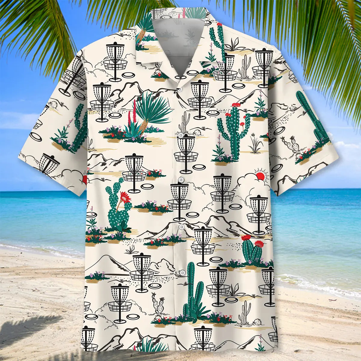 Desert Disc Golf Hawaiian Shirt For Island Vacations, Resort Wear, And Relaxed Seasonal Style