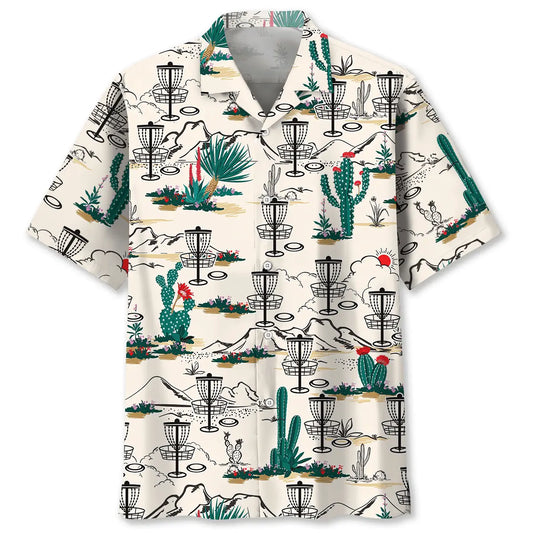 Desert Disc Golf Hawaiian Shirt For Island Vacations, Resort Wear, And Relaxed Seasonal Style
