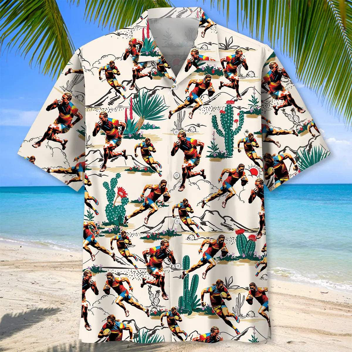 Desert Football Hawaiian Shirt For Coastal Travel, Casual Events, And Comfortable Summer Wear