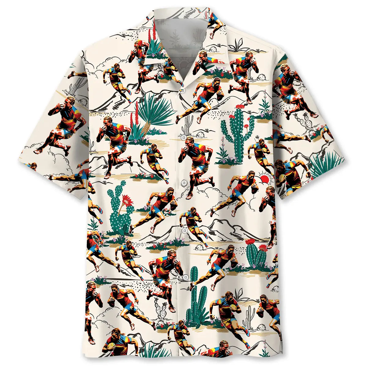 Desert Football Hawaiian Shirt For Coastal Travel, Casual Events, And Comfortable Summer Wear