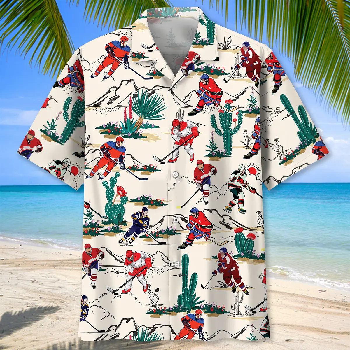 Desert Hockey Hawaiian Shirt For Beach Days, Summer Outings, And Thoughtful Gift Giving