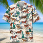 Desert Horse Harness Racing Hawaiian Shirt For Resort Trips, Coastal Parties, And Warm Weather Style