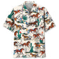 Desert Horse Harness Racing Hawaiian Shirt For Resort Trips, Coastal Parties, And Warm Weather Style