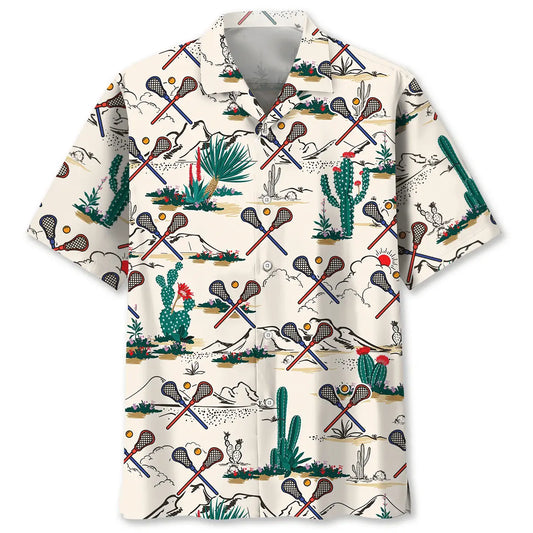 Desert Lacrosse Hawaiian Shirt For Coastal Travel, Casual Events, And Comfortable Summer Wear