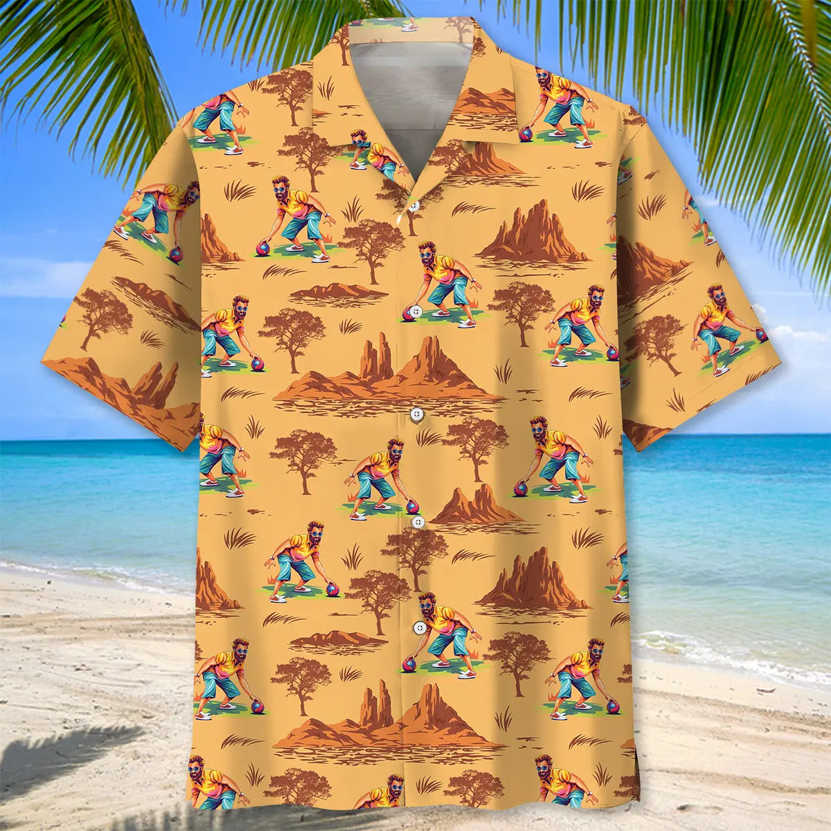 Desert Lawn Bowling Hawaiian Shirt For Coastal Travel, Casual Events, And Comfortable Summer Wear