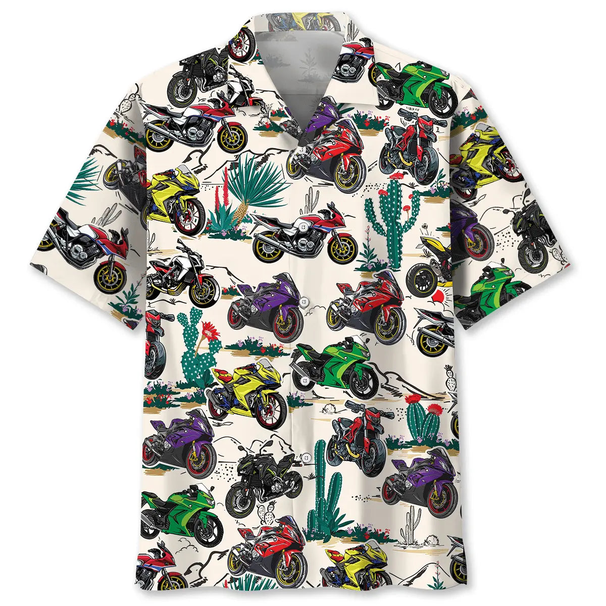 Desert Motorcycle Racing Hawaiian Shirt For Tropical Holidays, Outdoor Gatherings, And Everyday Comfort