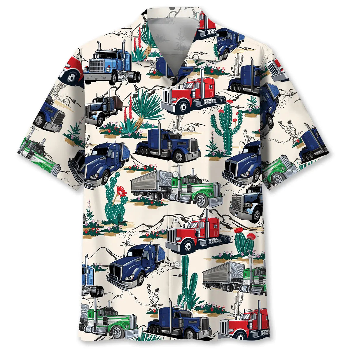 Desert Semi Truck Hawaiian Shirt For Beach Days, Summer Outings, And Thoughtful Gift Giving