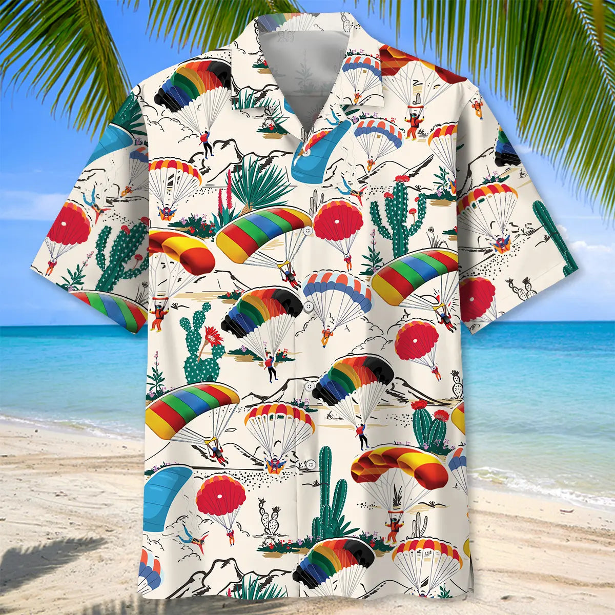Desert Sky Diving Hawaiian Shirt For Island Vacations, Resort Wear, And Relaxed Seasonal Style