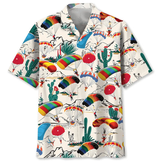 Desert Sky Diving Hawaiian Shirt For Island Vacations, Resort Wear, And Relaxed Seasonal Style