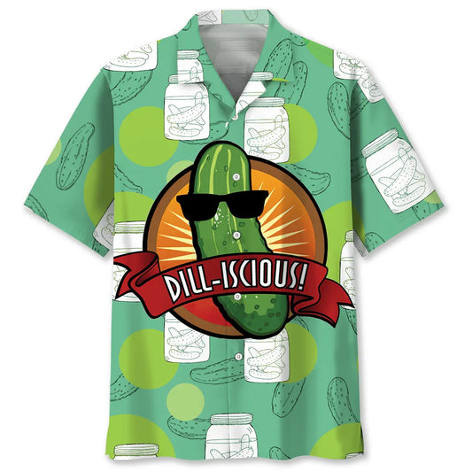 Dill Pickle Humor Hawaiian Shirt For Island Vacations, Resort Wear, And Relaxed Seasonal Style