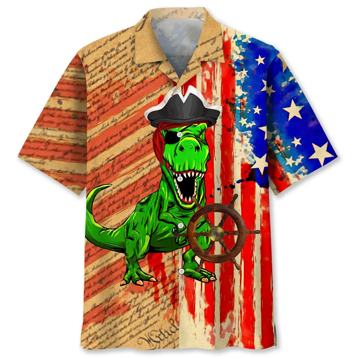 Dinosaur Pirate Hawaiian Shirt For Fantasy Fans, Resort Trips, And Imaginative Summer Style